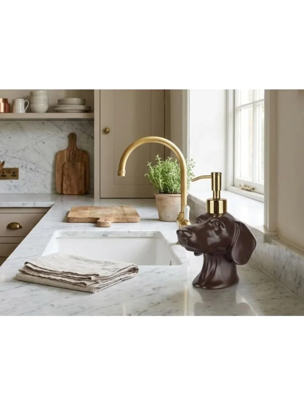 Dachshund Dog Soap Dispenser - Cute Ceramic Pump for Kitchen & Bathroom Gift